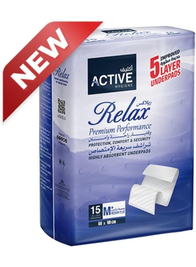 Active Relax Disposable & Highly Absorbent Underpads Medium + 15 Underpads 60 X 90 Cm - Image 5