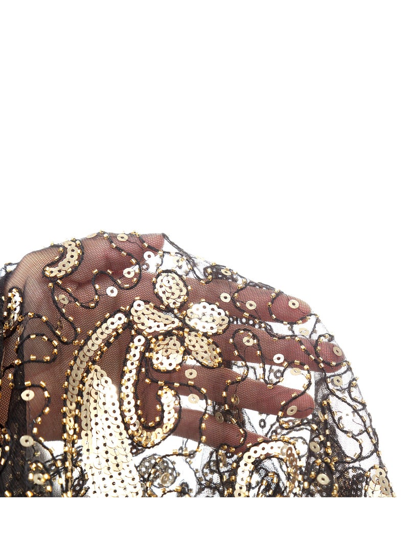 1920s Shawl Wraps Sequin Beaded Evening Cape for Gatsby Party Bridal Shawl Women Evening Cape Flapper Cover Up - Image 5