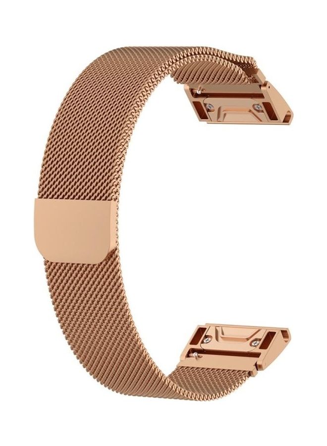 NIBEMINENT Replacement Wrist Strap For Garmin Fenix 5X Rose Gold - Image 1