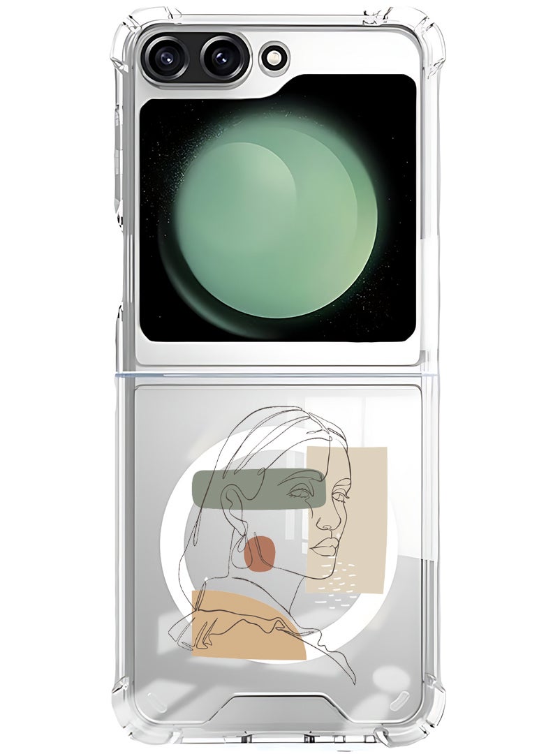 Theodor Magnetic Case for Samsung Galaxy Z Flip 6 Compatible with MagSafe Wireless Charging, Shockproof Phone Bumper Cover Women B - Image 1