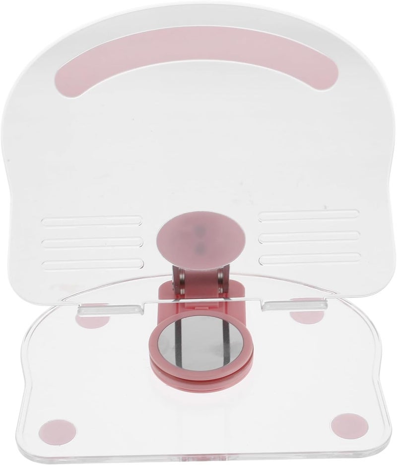 Vaguelly Acrylic Folding Desktop Tablet Stand with 360° Rotation, Pink Mobile Tablet Holder Compatible with Ipad for Home Office and Drawing Use - Image 1