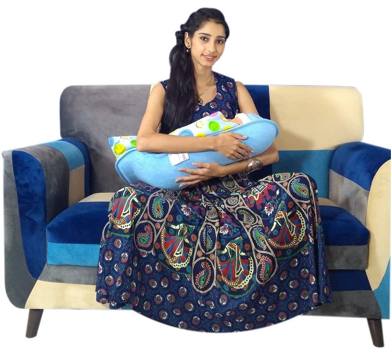 HOOPA وسادة تغذية XXL مطبوعة مع غطاء - أزرق داكن | حامل أطفال | وسادة رضاعة | وسادة للرضاعة | حامل أطفال | وسادة للرضاعة الطبيعية | حامل مائل - Image 2