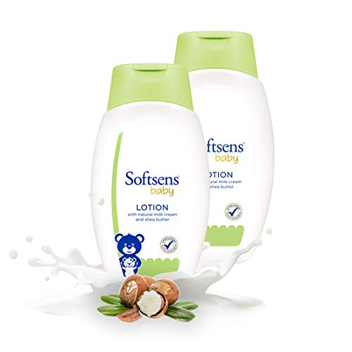 Softsens Baby Lotion 200ml each (Pack of 2 x 200ml) | Moisturizing Shea Butter & Milk Cream Formula | Long Lasting Hydration For Newborn Dry Face, Body | Non-Sticky, Lightweight Baby Body Lotion Combo For Baby and Kids 0-5 Years - Image 1