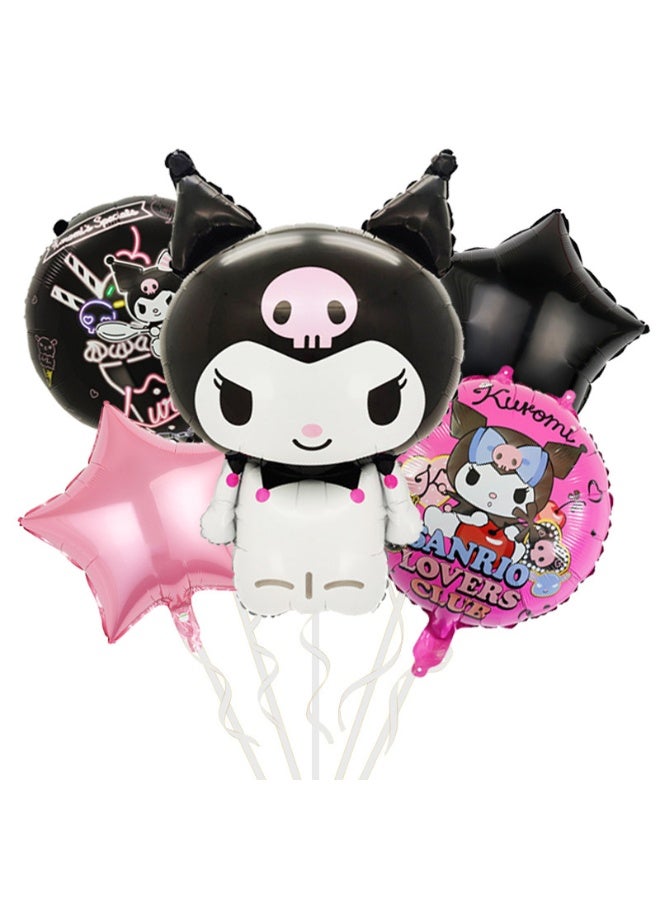 هاي هيلوك بالونات ألمنيوم كرووم كرتون، زينة عيد ميلاد بالون كرووم كرتون، زينة عيد ميلاد للأطفال، زينة حفلات بالونات الفويل للأطفال، عبوة من 5 - Image 2