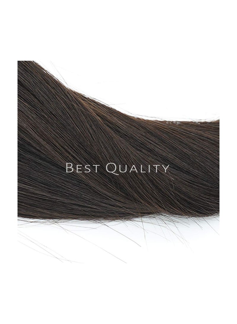 Estelle Ponytail Extension,Human Hair Straight Clip in Wrap Around Ponytail Extensions With 100% Nature Hair, Real Hair Piece with Magic Paste and Comb for Women - Image 5