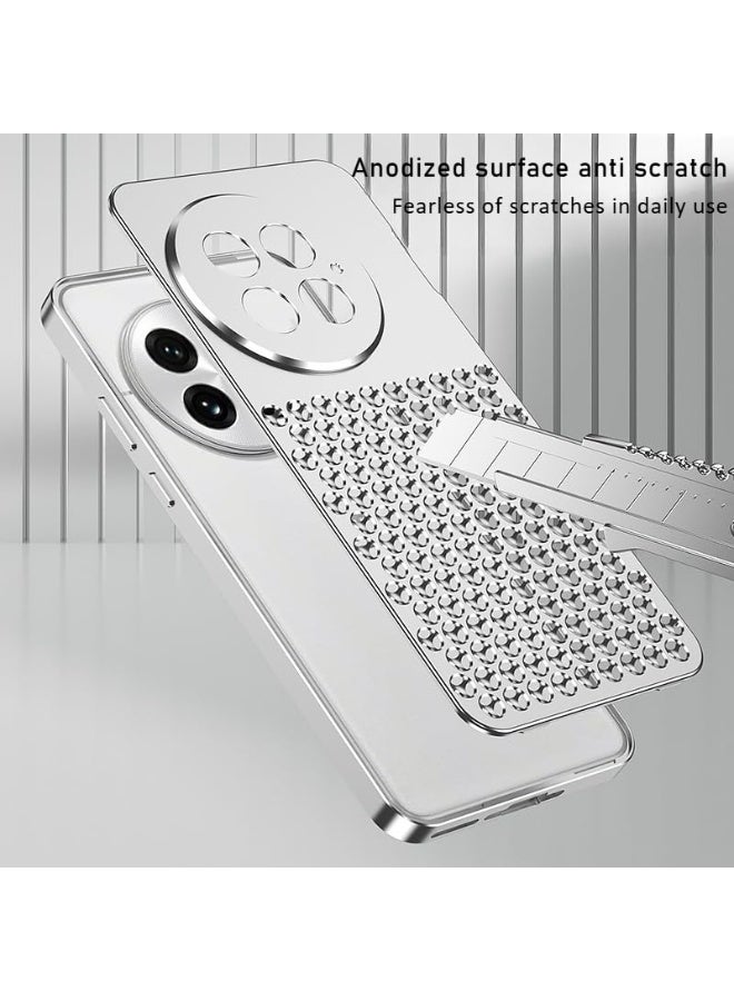 Metal Elastic Buckle Case Compatible with Oneplus Ace 5 Pro, Aluminum Alloy Heat Dissipation Spring Buckle Anti Shock and Anti Drop Protective Cover - Image 2