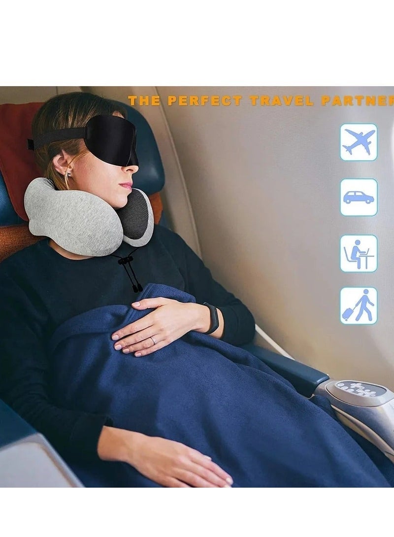 ZAAPPY Premium memory foam neck travel pillow, ergonomic design with slow rebound support, magnetite fabric cover, adjustable strap, invisible zipper - Image 2