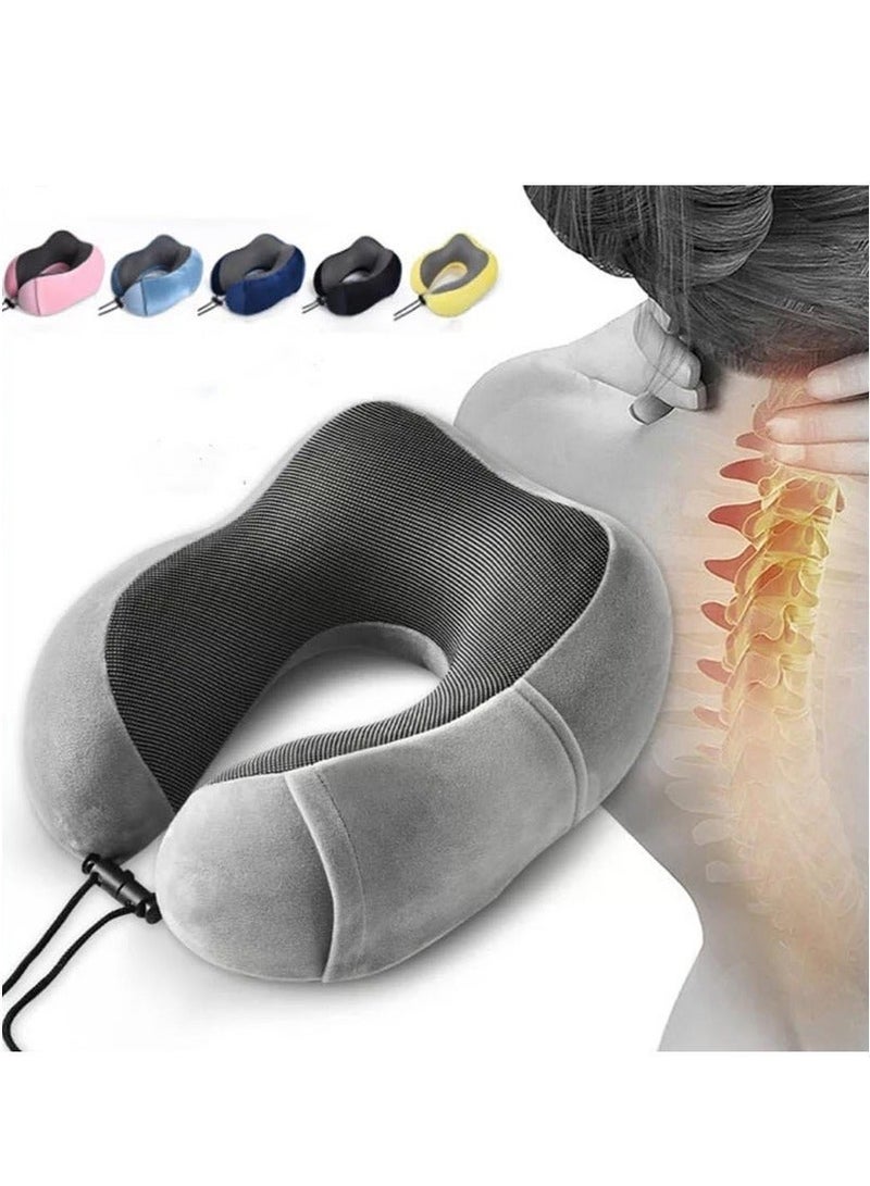 ZAAPPY Premium memory foam neck travel pillow, ergonomic design with slow rebound support, magnetite fabric cover, adjustable strap, invisible zipper - Image 4