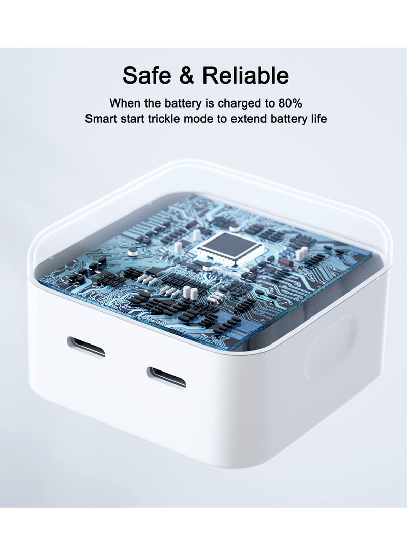 SYOSI Fast Charger for iPhone 35W Charger Cable and Plug Dual USB Type C Charger Plug with 2Pack Fast charging Cable USB C Charger with Cable for iPhone 14 13 12 Pro Max iPad Galaxy etc - Image 4