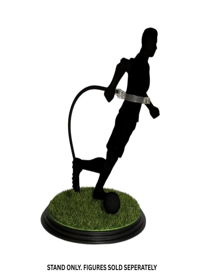 Sockers Collectible 8 Inch Action Figure Display Stand with Grass Base and Flexible Arm, Black and Green - Image 3