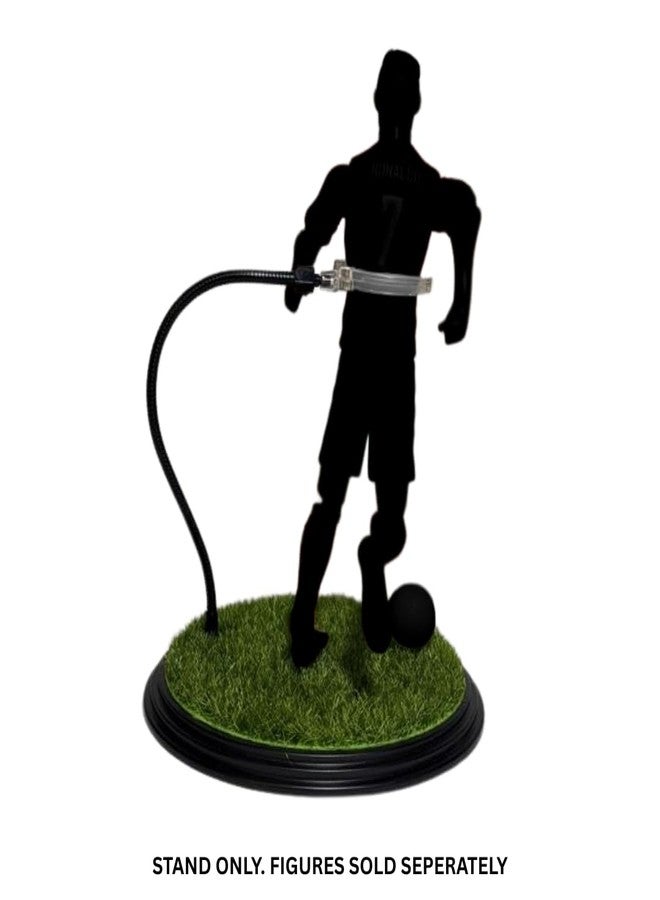 Sockers Collectible 8 Inch Action Figure Display Stand with Grass Base and Flexible Arm, Black and Green - Image 4