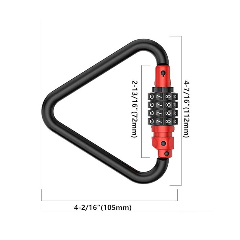 Heavy-Duty Climbing Carabiner Combination Lock for Helmets Black - Image 3