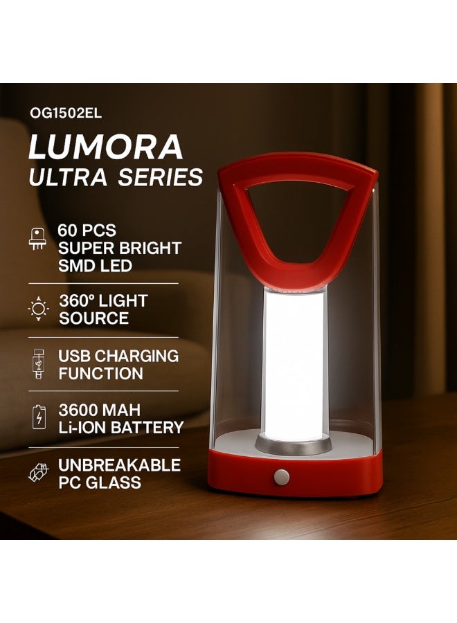 Ogera فانوس LED قابل لإعادة الشحن - 54 LED ساطع للغاية، 7 ساعات عمل | مثالي للتخييم والمشي في الطبيعة والاستخدام الطارئ | وظيفة التعتيم، بطارية طويلة الأمد - Image 2