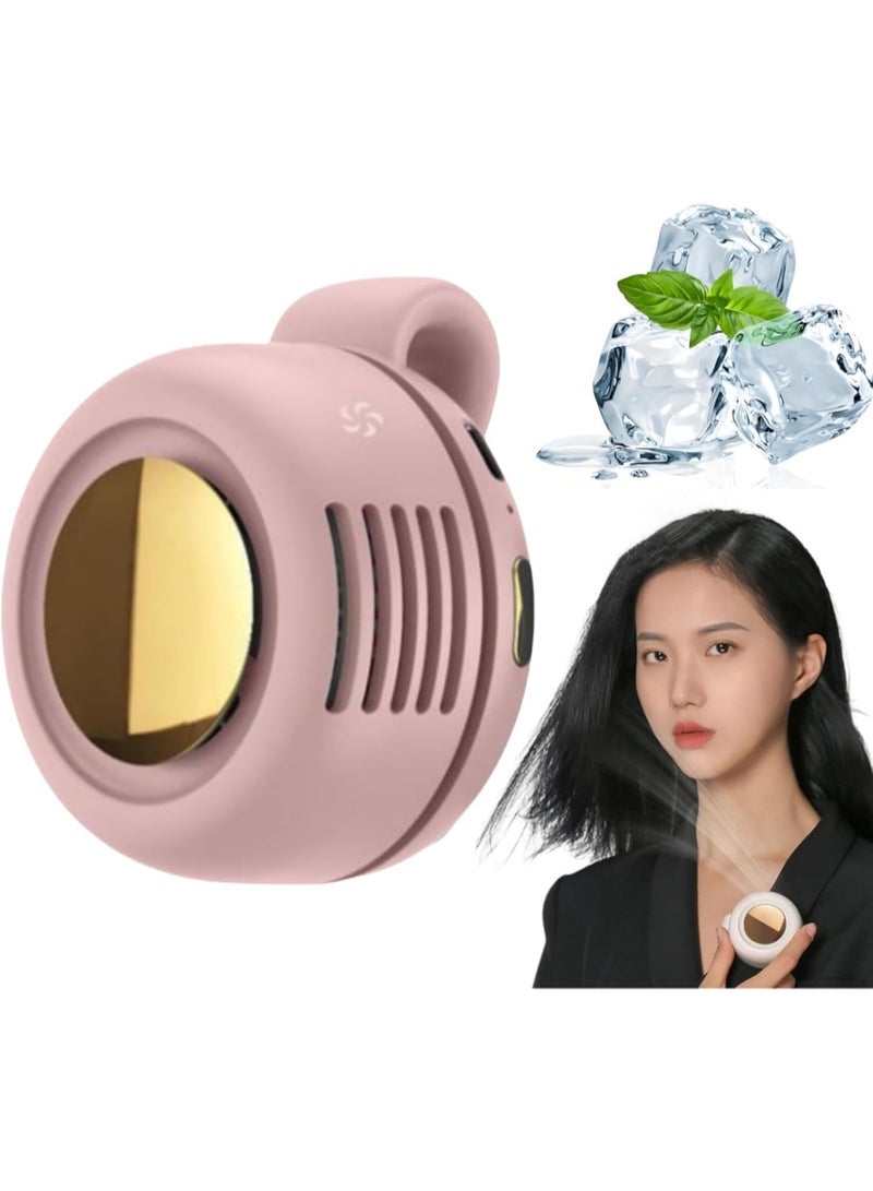 Portable Silent Mini Bladeless Electric Fan, Mini Bladeless Fan Clip on, 3 Speeds Hands-Free Neck Fans, 360° Rotatable, Suitable for Outdoor & Travel & Office, Travel Accessories (Pink) - Image 1