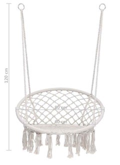 Living Swing Chair Outdoor Cotton Rope Tassel Indoor Macrame Swing Fashion Hammock Dormitory Round .  - Image 5