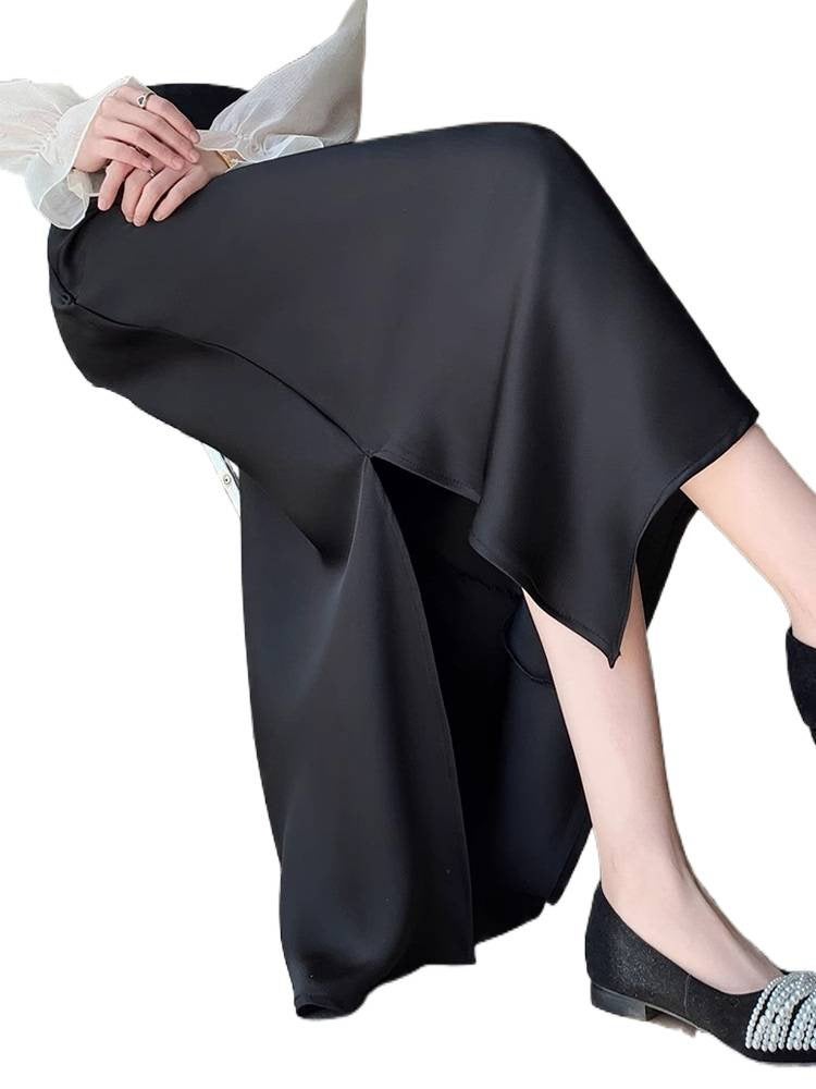 High-Waist Midi Satin Mermaid Skirt - Image 5
