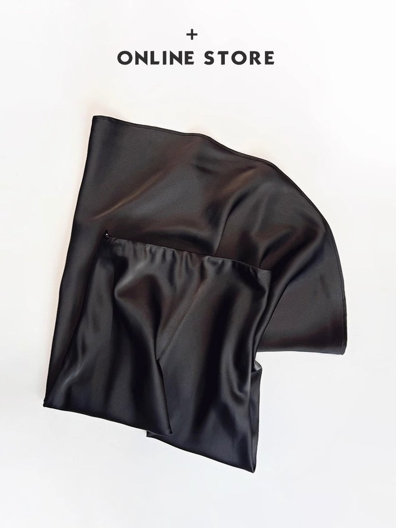 High-Waist Midi Satin Mermaid Skirt - Image 3