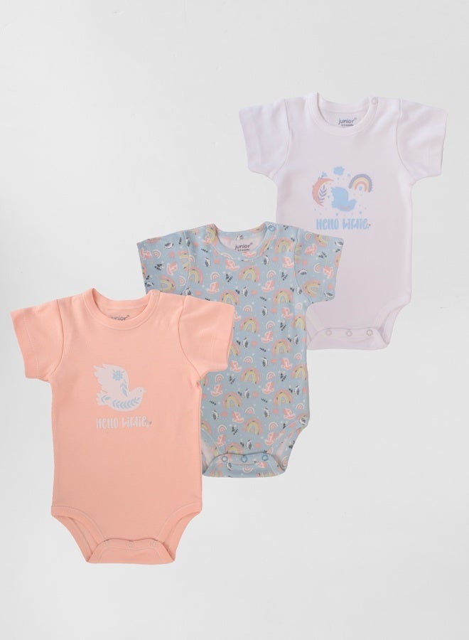 Junior Baby UniSex Cotton Bodysuit Pack of 3 - Image 1
