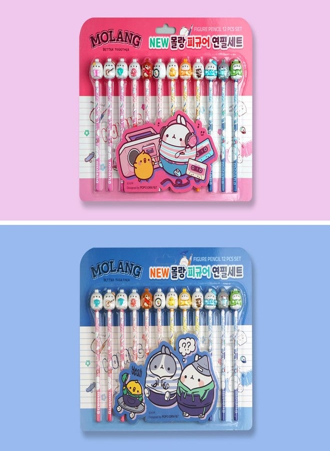LENITH White Rabbit Mini Figure Pencil Set Korean Stationery 12ea 1 set Blue/From Korean Animation/몰랑 연필 - Image 4
