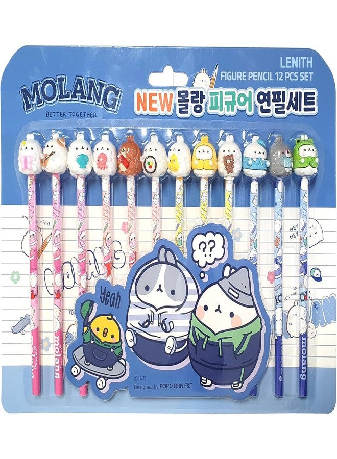 LENITH White Rabbit Mini Figure Pencil Set Korean Stationery 12ea 1 set Blue/From Korean Animation/몰랑 연필 - Image 1