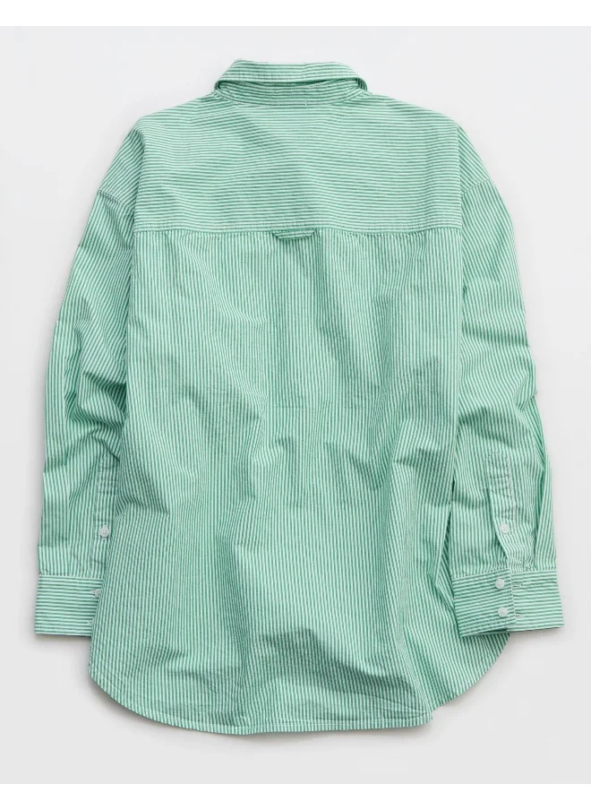 Aerie Striped Pocket Detailed Button Down Shirt