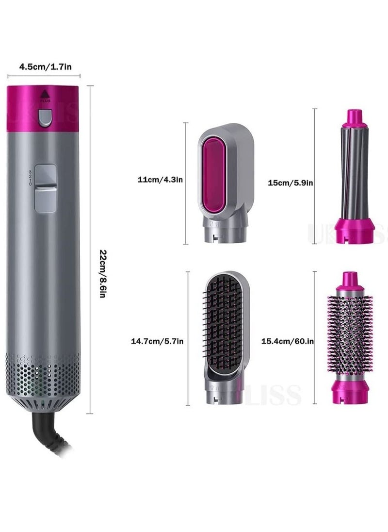 Generic 5 in 1 Hair Dryer Brush with Hair Volumizer,Hot Air Brush,Scalp Massager,Curler and Straightener for Women Hair Styling  - Image 3