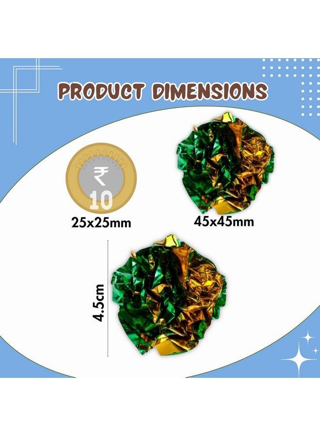 Interactive Cat Crinkle Mini Ball Toy - (Pack Of 10), Non-Toxic Mylar Material Colorful Chew And Chase Mini Ball Toy For Cats And Kittens Exercise, Activity, Training Toy (Size: 4.5Cm) - Image 2