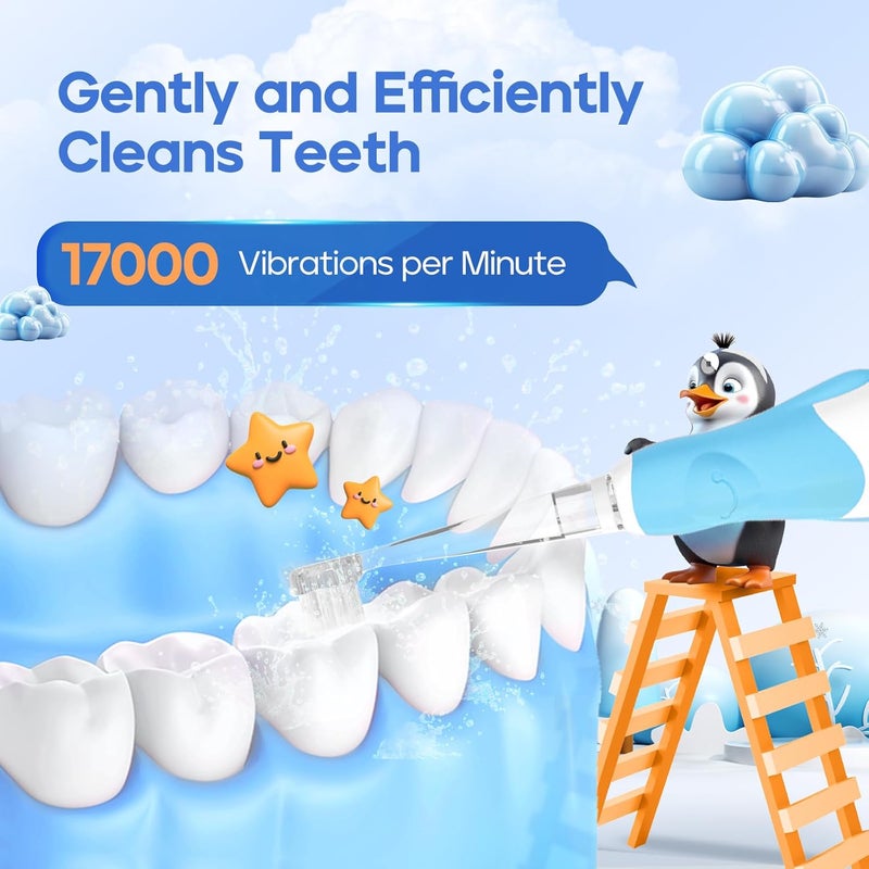 Seago Toddler Electric Toothbrushes for Baby Ages 0-3 Years, Baby Toothbrush with Smart Timer and Suction Base, 4 Replacement Brush Heads SG-513 - Image 3