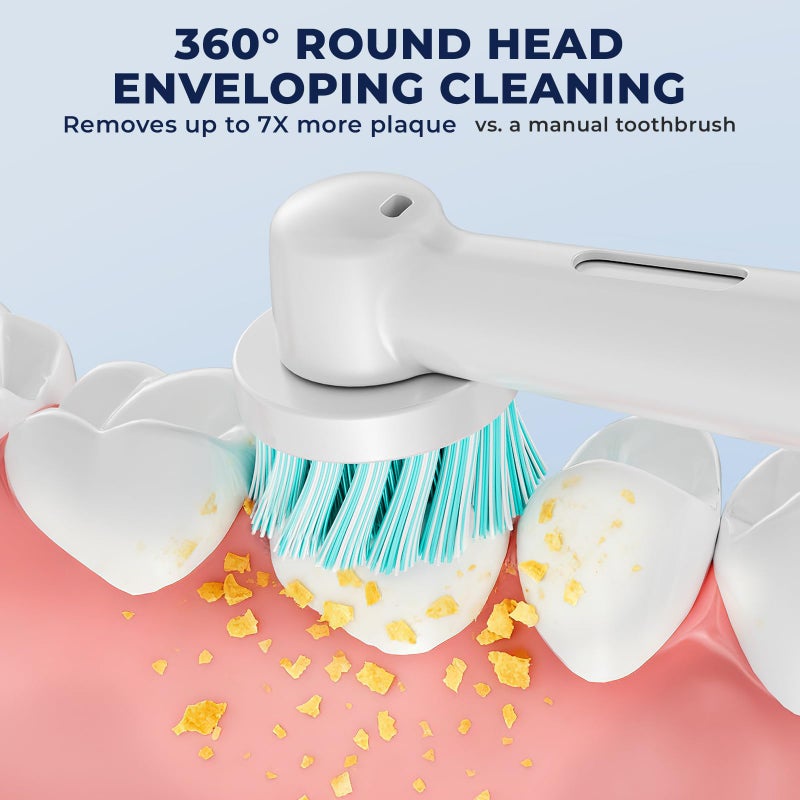 valuabletry Sensitive Gum Care Replacement Toothbrush Heads Compatible with Oral B Electric Toothbrushes, 8 Pack Sensitive Clean Soft Bristles Brush Heads Refill for Oral B Pro, Genius, Vitality. White - Image 2