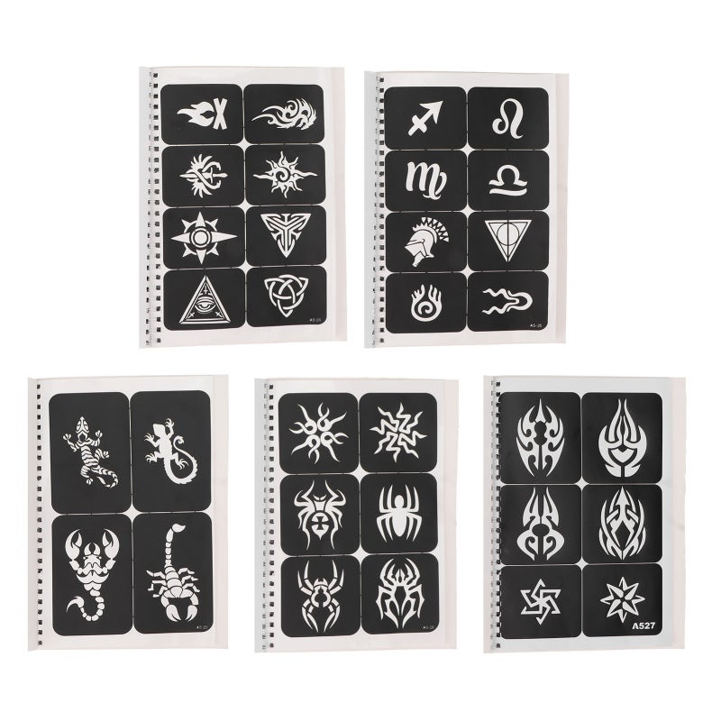 Tattoo Stencils: 99 Patterns Book Design - Save Time Reusable Waterproof Body Art for Women Kids Party Festivals Cosplay - Image 1