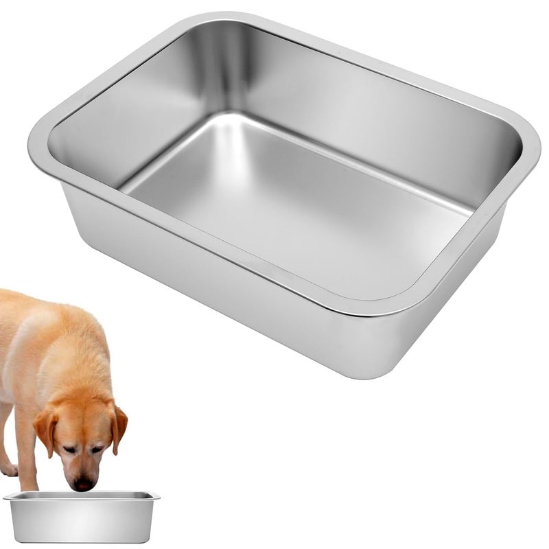Kichwit 1.8 Gallons Large Dog Bowl Food Grade Stainless Steel Pan, Dishwasher Safe - Image 1