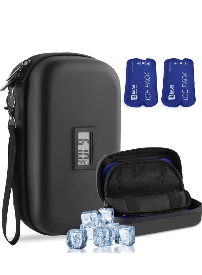 ريد ليف حقيبة سفر مبردة للأنسولين معتمدة من إدارة أمن النقل، حقيبة سفر لمرضى السكري مع 2 كيس ثلج قابل لإعادة الاستخدام للحياة اليومية والرحلات، لون أسود - Image 1