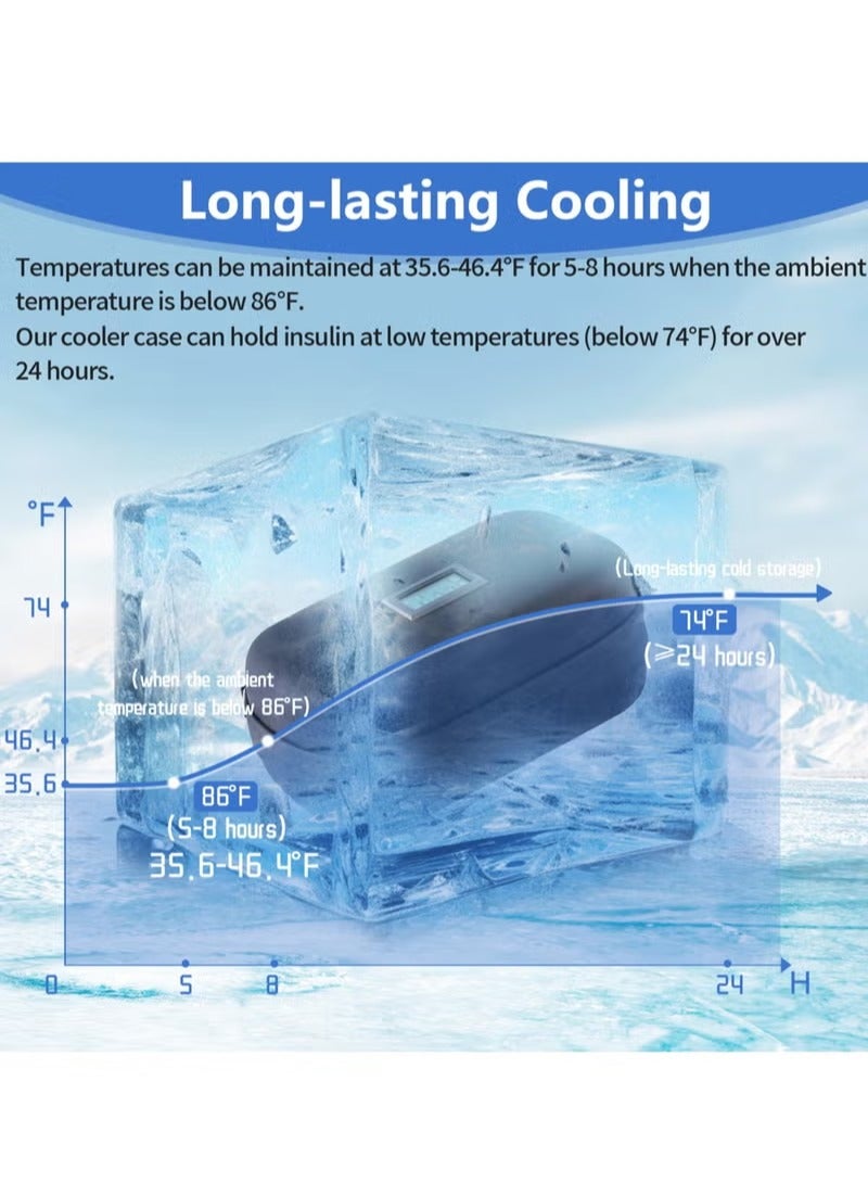 ريد ليف حقيبة سفر مبردة للأنسولين معتمدة من إدارة أمن النقل، حقيبة سفر لمرضى السكري مع 2 كيس ثلج قابل لإعادة الاستخدام للحياة اليومية والرحلات، لون أسود - Image 5