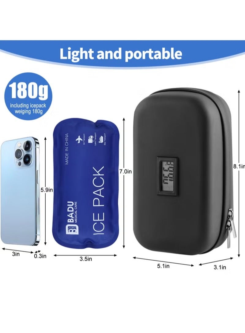 ريد ليف حقيبة سفر مبردة للأنسولين معتمدة من إدارة أمن النقل، حقيبة سفر لمرضى السكري مع 2 كيس ثلج قابل لإعادة الاستخدام للحياة اليومية والرحلات، لون أسود - Image 4