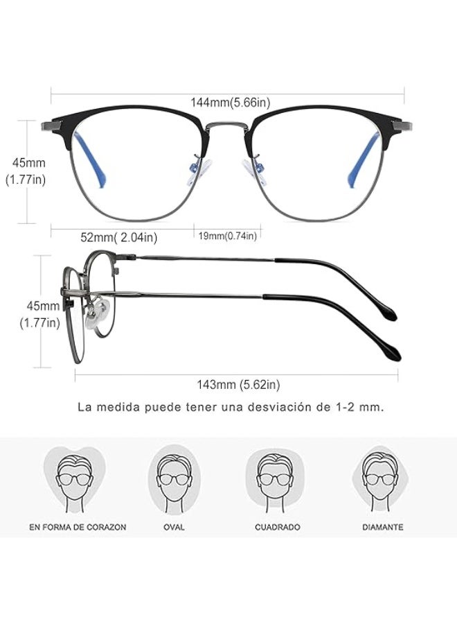 KANASTAL Visit the KANASTAL Store KANASTAL Fashion Blue Light Blocking Glasses for Women and Men, Metal Filter Blue-light Eyewear Ultra Light TV PC Computer Gaming Glass - Image 2