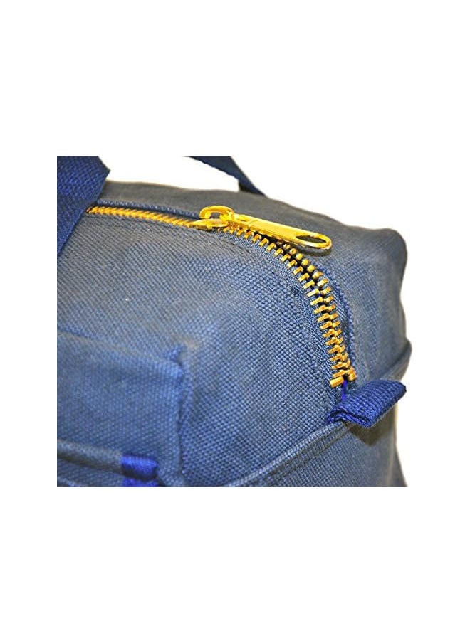 G & F Products & F 10095 Government Issued Style Mechanics Heavy Duty Tool bag with Brass zipper and side pockets, tool bag for cars, drill, garden and electrician. Navy Blue  - Image 4