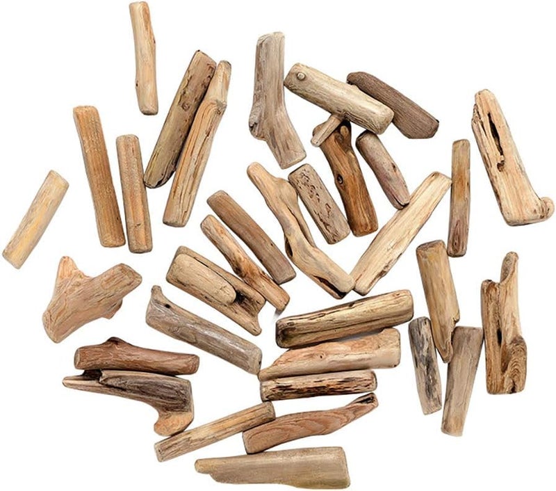 Sluswallow 20 Pcs Natural Driftwood Pieces Branch Slices Craft Sticks Beach Decor for for DIY Craft Sticks Craft Supplies - Image 1
