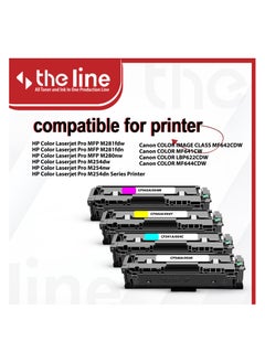 The Line THE LINE 203A CF540A CF541A CF542A CF543A Toner Set Compatible with HP Color Laserjet Pro MFP M254dw M254dnw M280nw M281fdn M281fdw M281cdw Printer (Black Cyan Yellow Magenta)  - Image 2