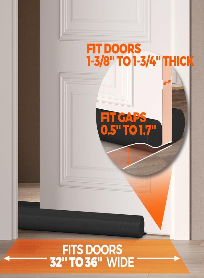 Holikme Door Draft Stopper Weather Stripping Window Breeze Blocker Adjustable Door Sweeps, Black - Image 5