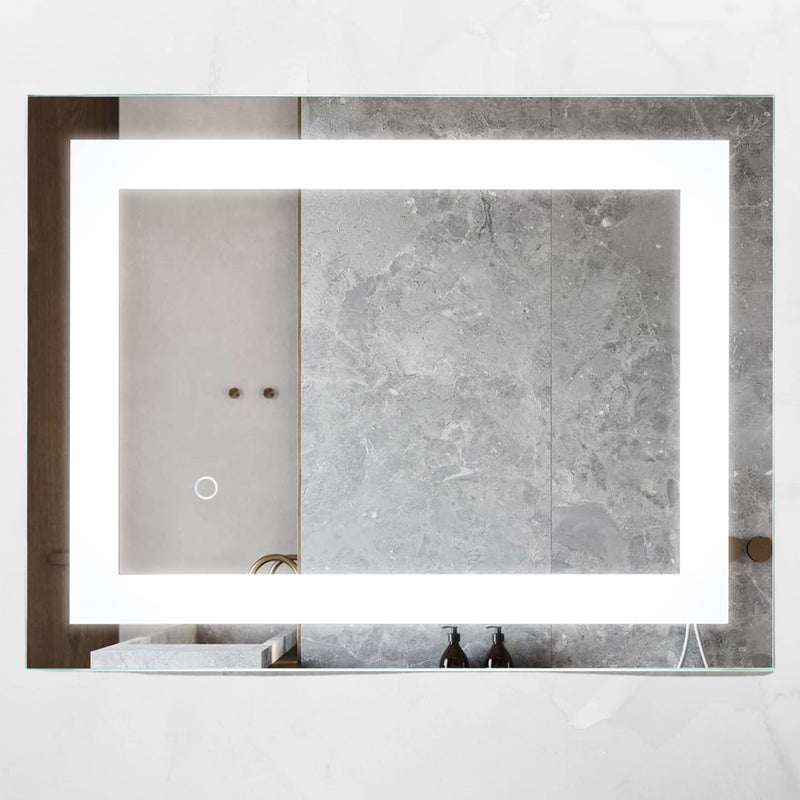 Poplar Home Products Poplar Home Products LED Vanity Bathroom Mirror 26 x 20 in Wall Mounted Dimmable Lighted AntiFog Mirror  Modern Frameless Design 