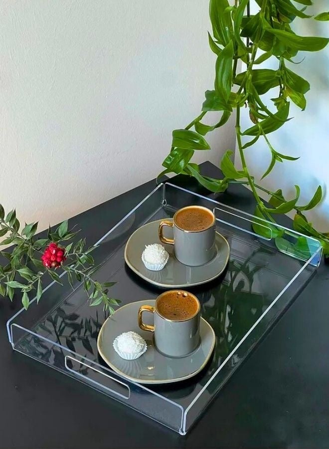Garkoo – Premium Acrylic Serving Tray – 35×25 cm – Durable Seamless Design with Handles – Side Opening – Ideal for Hotels, Restaurants & Room Service - Image 2