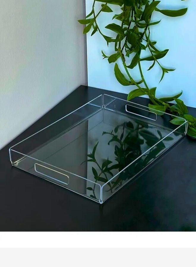 Garkoo – Premium Acrylic Serving Tray – 35×25 cm – Durable Seamless Design with Handles – Side Opening – Ideal for Hotels, Restaurants & Room Service - Image 3