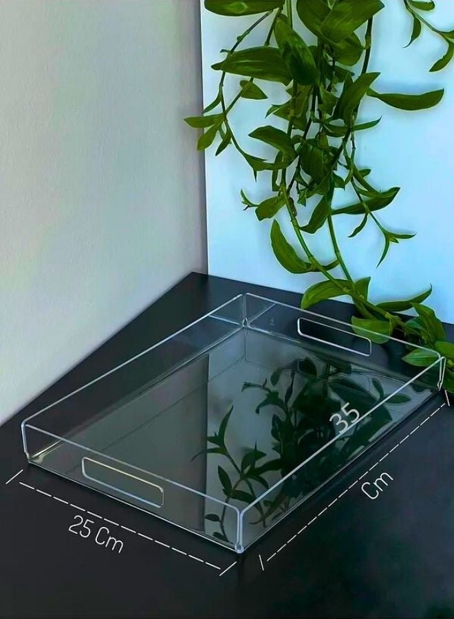 Garkoo – Premium Acrylic Serving Tray – 35×25 cm – Durable Seamless Design with Handles – Side Opening – Ideal for Hotels, Restaurants & Room Service - Image 5