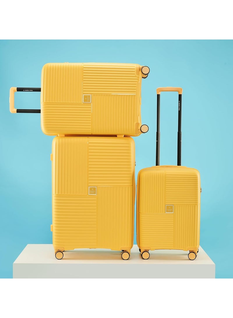 nasher miles Nasher Miles Singapore Hard-Sided Polypropylene Luggage Set of 3 Yellow Trolley Bags (55, 65 & 75 )  - Image 4