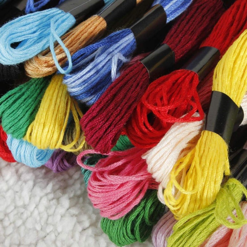DIY Crafts Pack Of 150 Pcs Black Extra Embroidery Floss Rainbow Color Skeins Per Pack Cross Stitch Threads Friendship Bracelets Floss Crafts Floss Ske Pack Of 150 Pcs Black Extra - Image 2