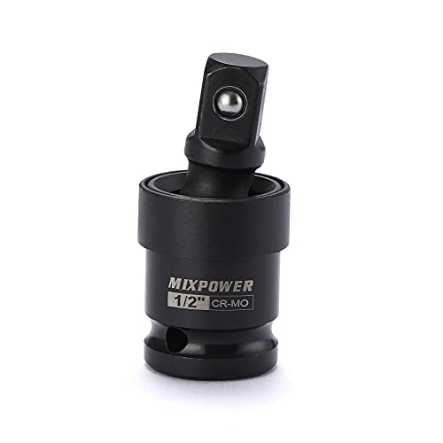 MIXPOWER 12Inch Drive Impact Universal Joint CRMO Steel Radius Corner Design Flexible Impact Rated 12 UJoint Adapter