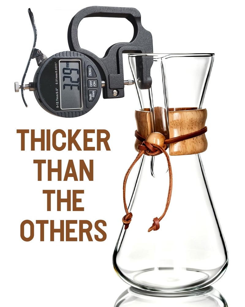 AGOGO Pour Over Coffee Maker Glass - 6/8/10 Cup Barista Kit with 304 Stainless Filter for Home, Office, Camping, Cafes - Easy Clean Coffee Dripper Set (Rag&Brush Included) (6 Cup/20 oz) - Image 5