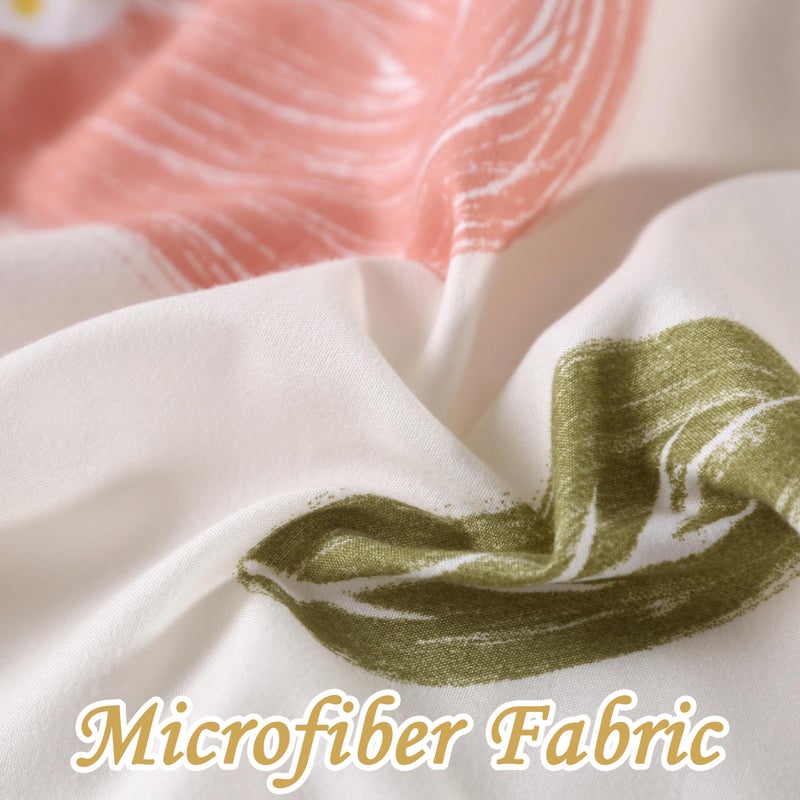 MAG 3pcs Floral Bedding Duvet Cover Set Twin,Boho Duvet Cover Colorful,Flower Duvet Cover Set for Toddler, Kids, Girls, Super Cute Microfiber (no Comforter) (Yellow, Twin) - Image 4