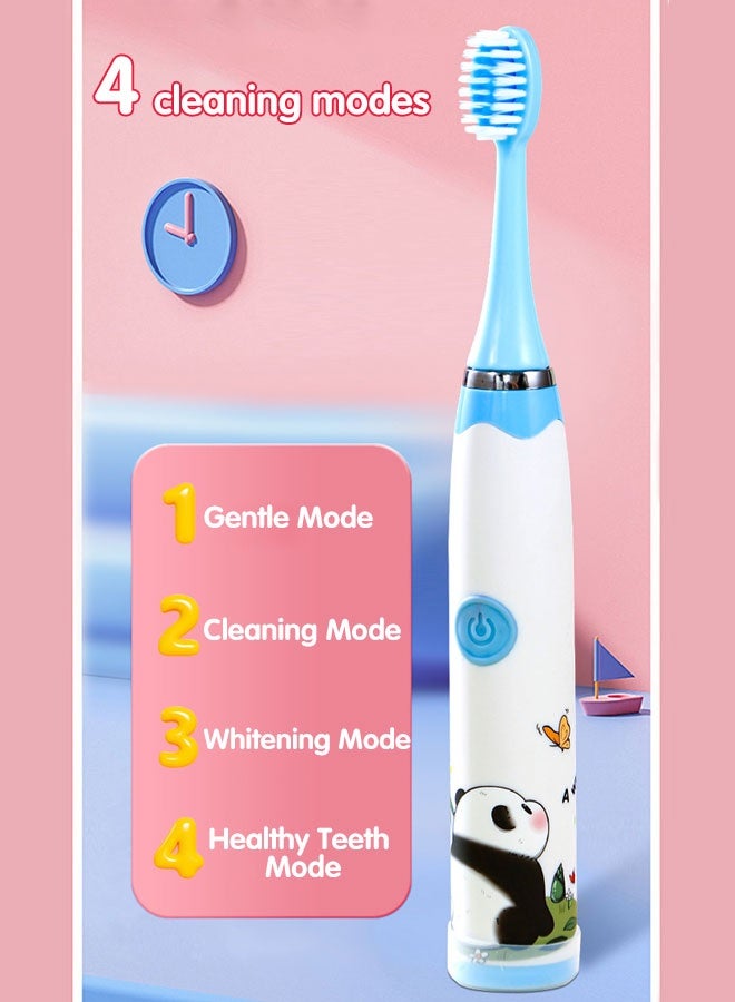 Sharpdo Sonic Electric Toothbrush for Kids, Rechargeable Toothbrushes with  4 Brush Heads, 4 Adjustable Modes, 30s Reminder and 2 Minutes Timer - Image 2