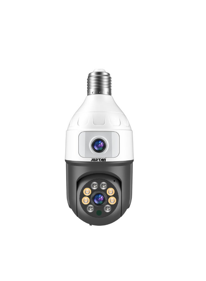 JORTAN JTZ-9696 QJB Indoor Security Bulb Camera, 360° Rotation, Smart Alarm, People Tracking, Night Vision, 2.4GHz Wi-Fi Connectivity, Two-Way Audio, Cloud Storage and MicroSD Card, App Compatible - Image 1
